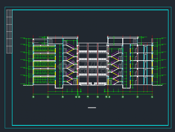 某多层厂房建筑设计施工CAD图纸-图一