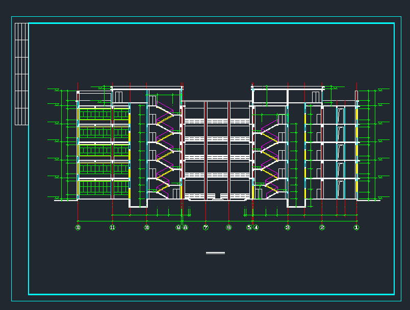某多层厂房建筑设计施工CAD图纸