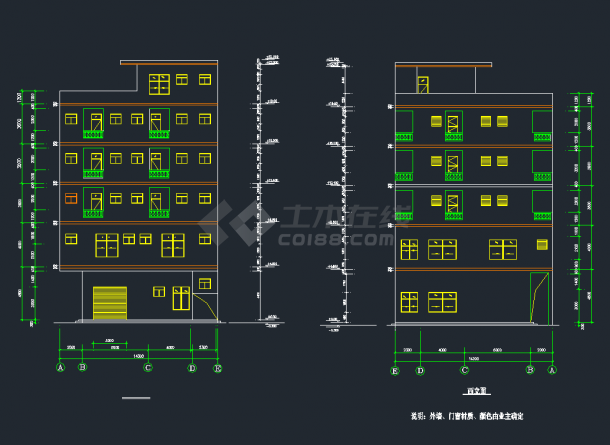 某多层商住楼建筑方案CAD施工图纸-图二