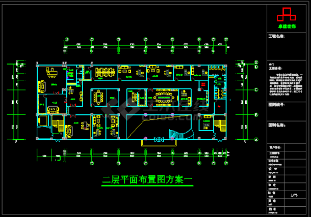 某电子公司办公楼大楼整套CAD设计施工方案图纸-图二