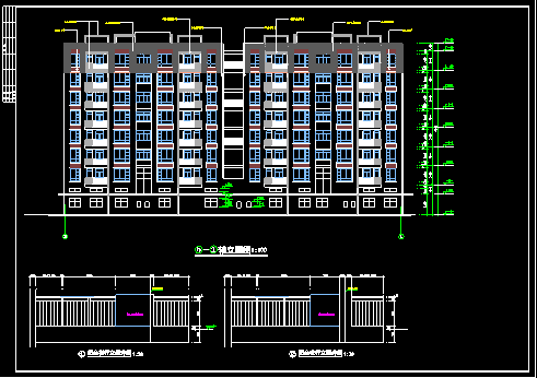 深圳某多层住宅楼整套施工CAD方案设计图-图二