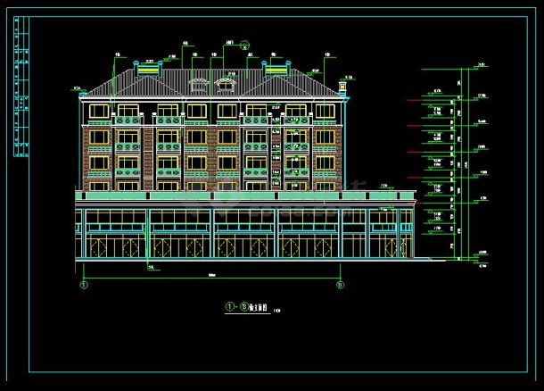 某小区五层豪华别墅建筑设计cad施工方案图-图二