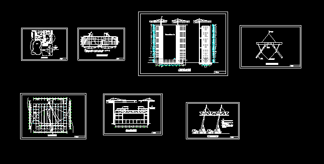 五星酒店及会议中心钢结构cad设计施工详细图纸