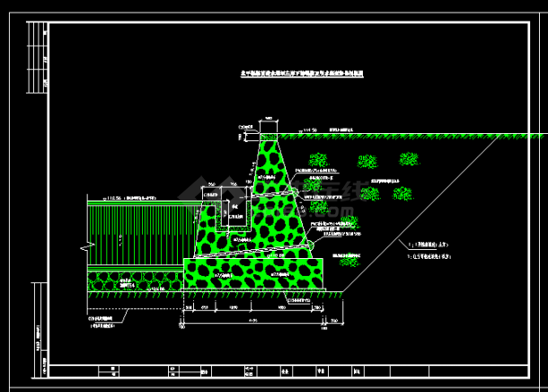 堰坝水电站cad施工建筑CAD设计详细图纸-图二