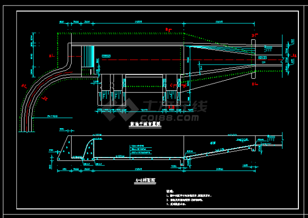 小型水电站cad施工设计详细套图-图二