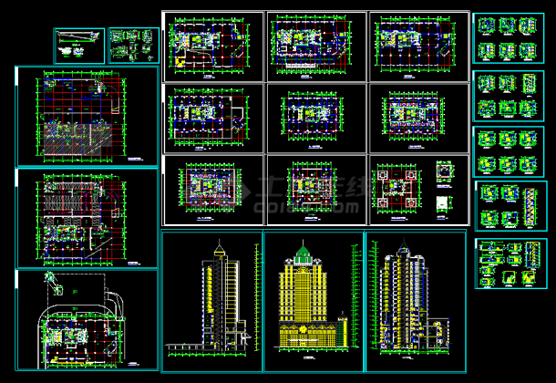 某市大型酒店施工建筑CAD设计全套图纸-图一