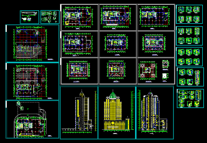 某市大型酒店施工建筑CAD设计全套图纸_图1