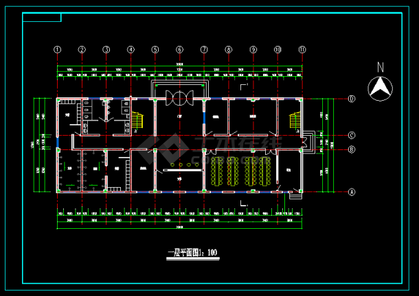 某四层综合办公楼CAD结构设计施工详细图纸-图二