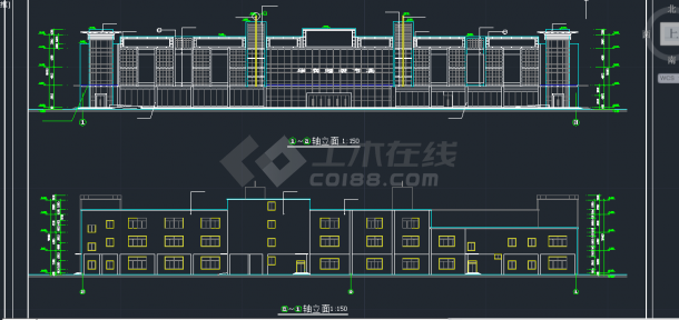 某地区三层大型超市全套建筑设计CAD施工图-图二