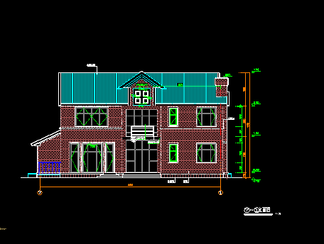 京龙花园别墅整套CAD平立面设计施工图纸-图二