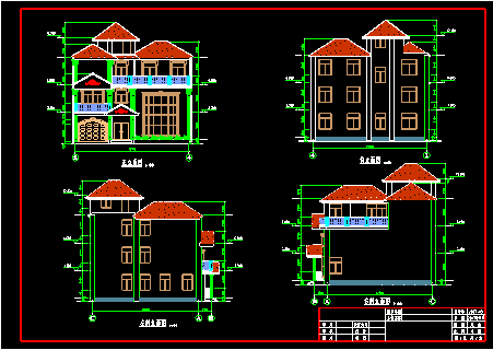 小别墅的建筑结构施工设计CAD平立面图纸-图二