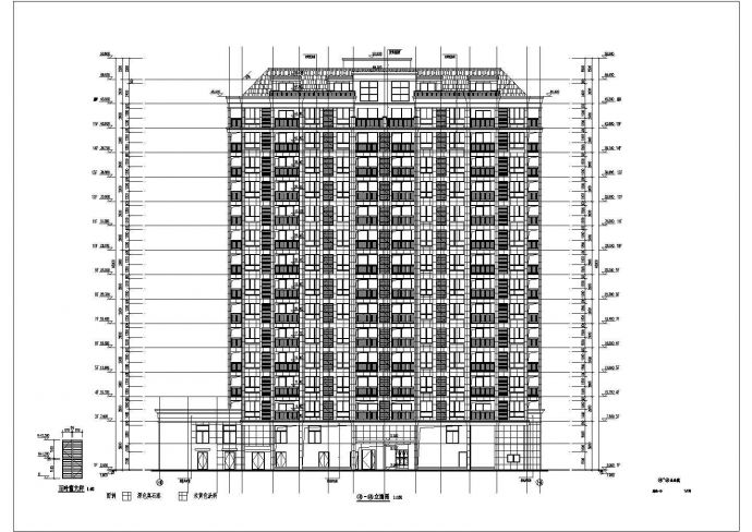 某小区十五层住宅建筑CAD施工图_图1