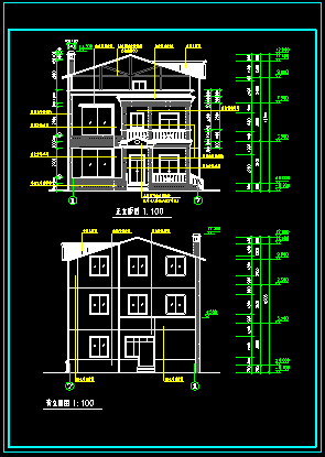 什邡某农村住宅建筑施工设计CAD平立面图-图二