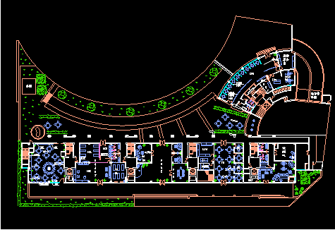 商场整体平面建筑施工设计CAD布置图-图二