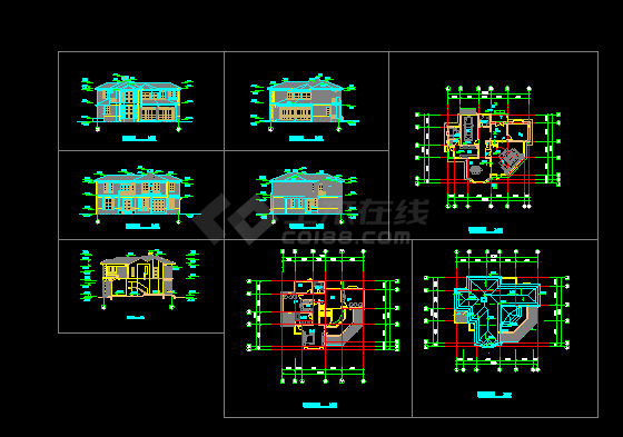 精美别墅全套建筑施工CAD设计方案详图-图一