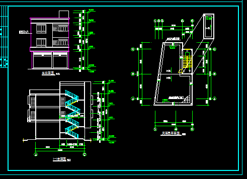 农村异形住宅建筑施工CAD设计方案图纸-图二