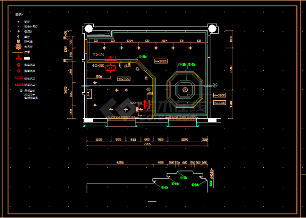 龙湾别墅一层建筑施工CAD设计方案图纸-图二