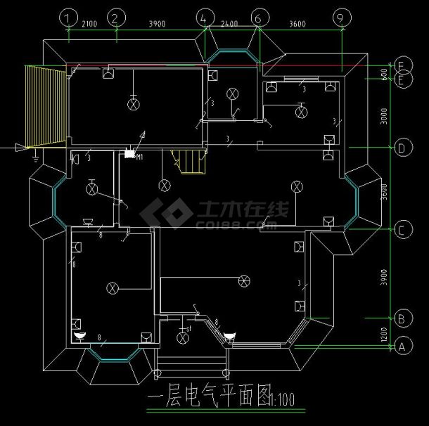 某住宅区多层小别墅建筑电气设计cad施工图-图二