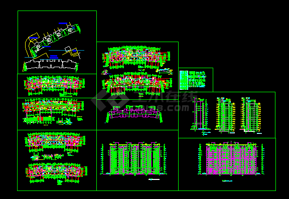 高层住宅小区住宅楼平面建筑施工CAD设计方案详图-图一