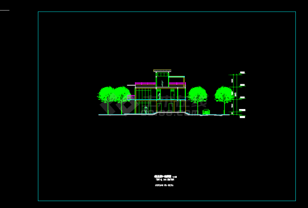 某地区几套斜屋顶别墅设计cad建筑方案图-图二