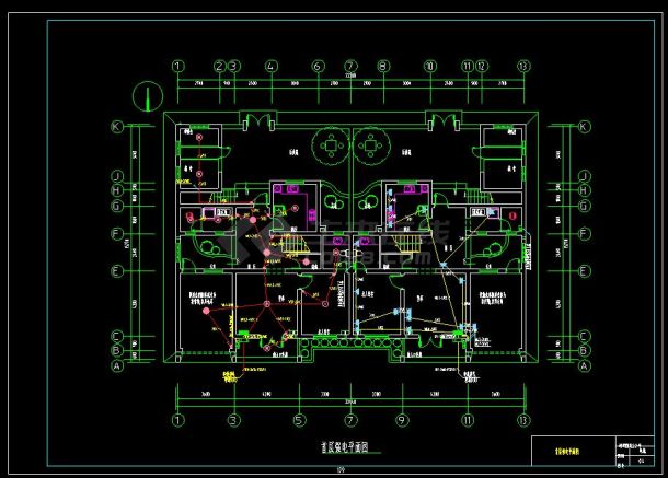 某地小区多层经典别墅建筑电气设计cad方案图(含设计说明）-图二