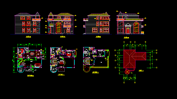 某地区某经典私家别墅设计cad建筑方案图_图1