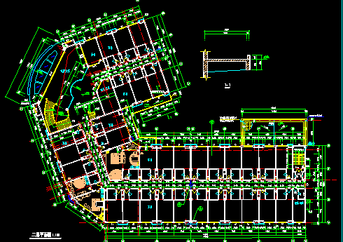某市大酒店建筑施工CAD设计平立面图纸-图二