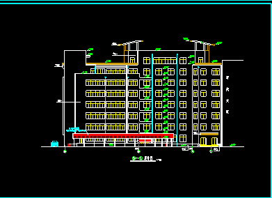某市大型旅社建筑CAD施工设计平立面图纸-图二
