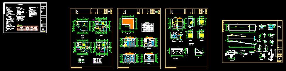 某住宅区三层特色别墅建筑设计cad施工图(含设计说明）