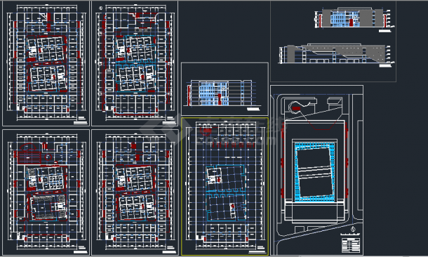 某地区四层商场全套建筑设计CAD施工图-图一