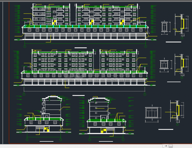 某地五层市场综合楼建筑设计CAD施工图-图二