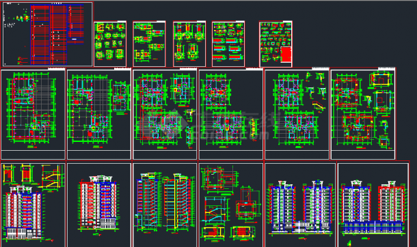 某街区十二层商住楼全套建筑设计CAD施工图-图一