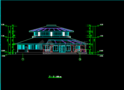 某经典中餐厅建筑CAD施工设计平立面图纸-图二
