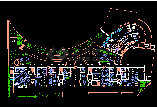 某大型商场整体CAD建筑平面布置设计图纸-图二