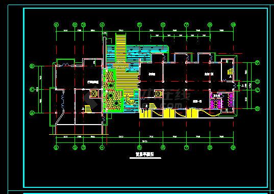 现代化6层全套办公楼CAD方案详细设计图纸-图二