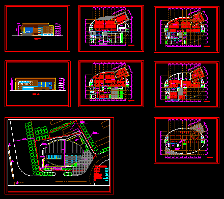 某地学院图书馆设计施工CAD方案_图1