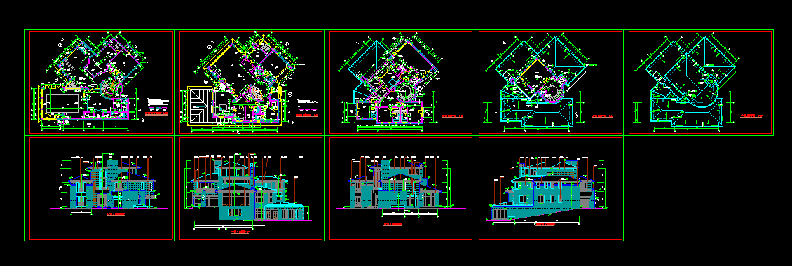 北京某经典别墅全套施工设计CAD详图