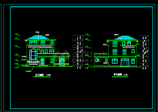 新小户型别墅全套施工设计CAD详图-图二