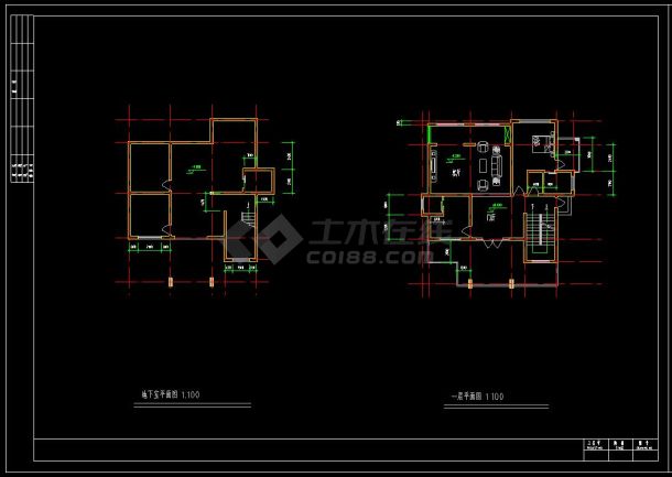 某住宅小区多层精品别墅建筑设计cad方案图-图二