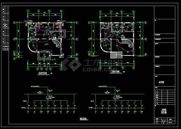 某地多层精品别墅建筑电气设计cad施工图(含设计说明）-图二