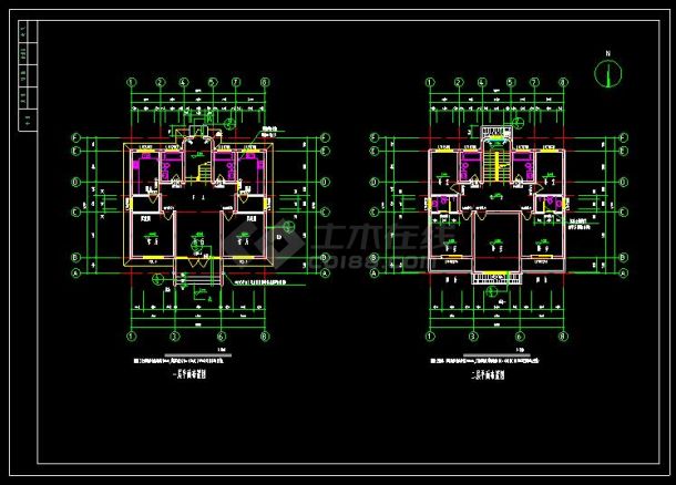 某三层精美住宅别墅建筑设计cad施工方案图(含设计说明）-图二