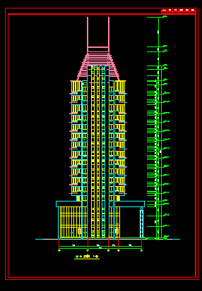 高层办公楼全套建筑cad施工方案图纸-图二