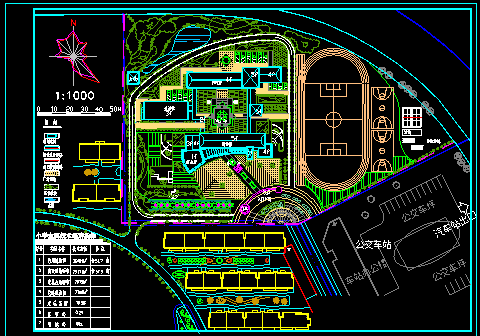 某地小学规划施工CAD设计平面图纸-图一