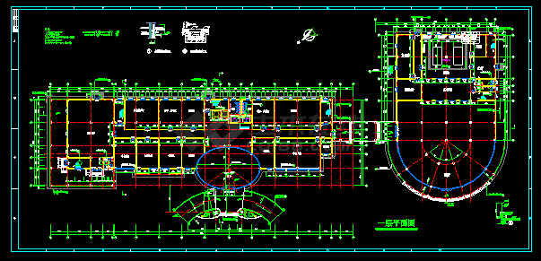 公司办公楼全套CAD建筑平立面施工图-图二