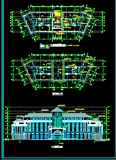 某大型宾馆方案建筑CAD施工设计平立面图纸-图二