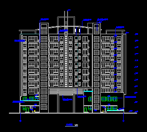 某市商住楼设计建筑CAD施工平立面图纸-图二
