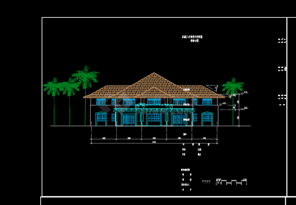 夏威夷某别墅建筑设计cad方案图-图二