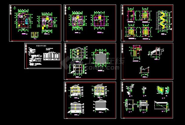 某地区某农居房建筑设计cad施工方案图-图一