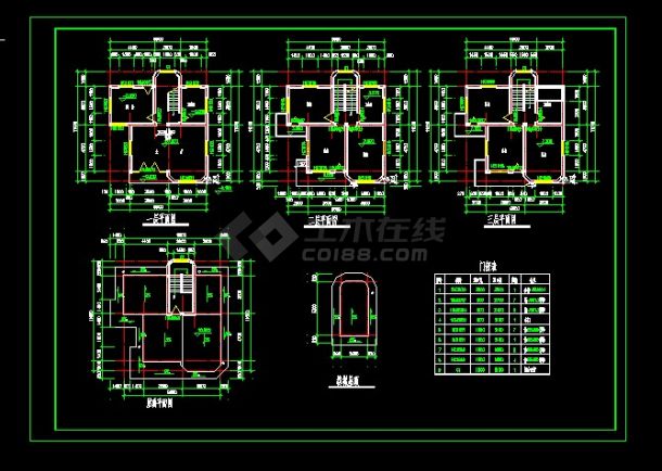 某地区某水乡风格小别墅建筑设计cad施工图-图二