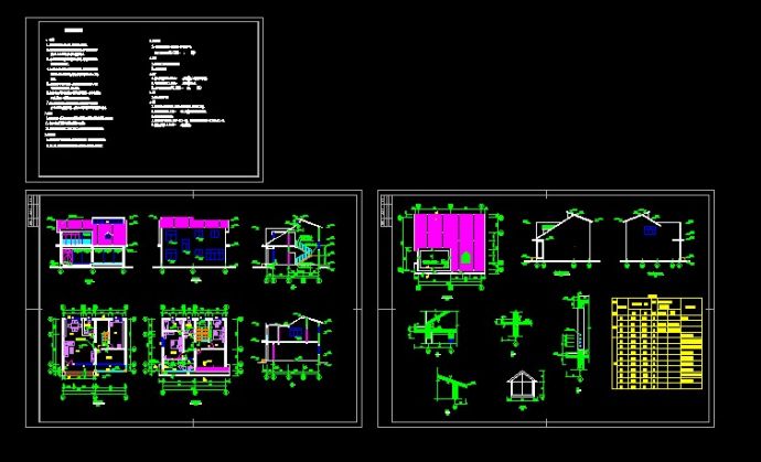 某地区某B户型别墅建筑设计cad方案图（含设计说明）_图1